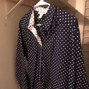 Polka dot button down